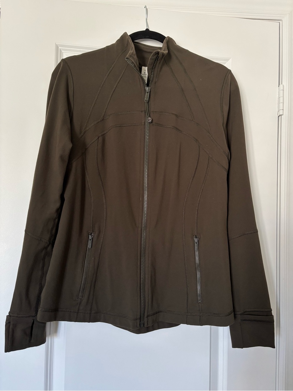 Lululemon Define Jacket: Dark Olive, Sz 12